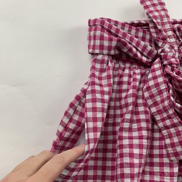 Zara Pink Gingham Checkered A-Line Skirt M - Picture 4 of 7